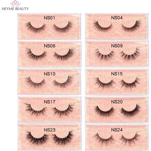 HEYME Eyelashes 3D Mink Lashes Dramatic Fluffy Soft Wispy Volume Handmade False Eyelash Lasting Reusable Cross Eyelash Extension