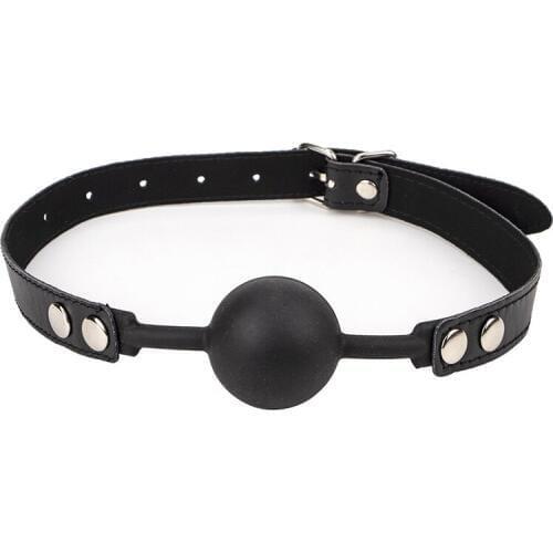 Adult Games Mouth Gag Silicone Ball Oral Fixation PU Leather Band Bondage Restraints 4 Colors Sex Toys for Couples