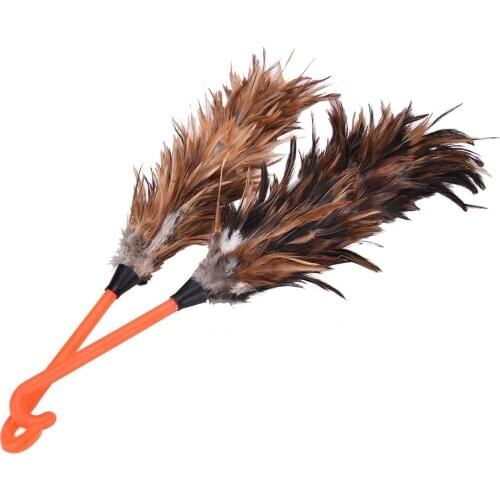 Car Dust Cleaner Ostrich Natural Feather Duster Brush With Wood Handle Anti-static Cleaning Tool Household Furniturer