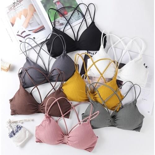 Sitonjwly Sexy Knitted Bra for Women Push up Bralette Lingerie Crop Womens Underwear Tube Tops Female Starp Sports Brassiere