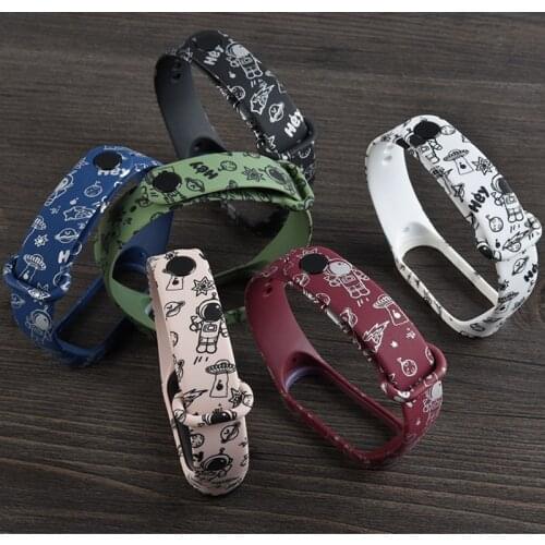 Bracelet For Xiaomi Mi Band 6 5 4 3 Replaceable wristband Straps Mi Band5 Band4 Band3 belt Xiomi Mi5 Cartoon Soft Silicone Strap