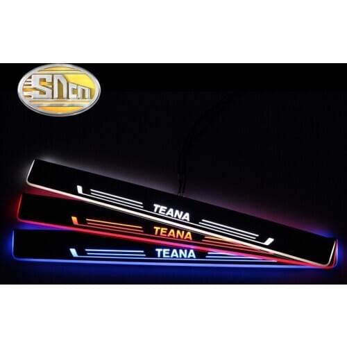 SNCN Waterproof Acrylic Moving LED Welcome Pedal Car Scuff Plate Pedal Door Sill Pathway Light For Nissan Teana 2013 - 2016