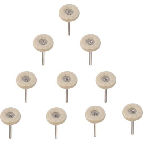 10Pcs 25mm Wool Rotary Brush Metal Sanding Polishing Buffing Grinding Wheel Brush For Dremel Rotary Tool 25mm Round Wool Felt