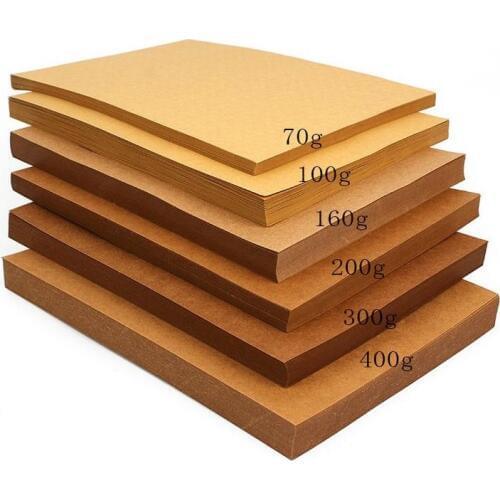 100pcs 29.7*42cm Blank Kraft A3 Brown Paper 70gsm/150gsm/200gsm DIY Paperboard Cardboard Card Free Shipping ZA5516