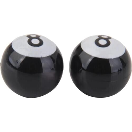 2 x No. 8 Ball motorcycle bike tyre tire wheel stem air valve dust cap cover