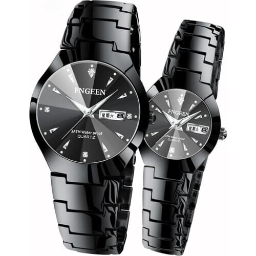 2020 Fashion Casual Couple Watches Waterproof Steel Band Lovers Watches Simple Couple Watch Gifts for Men Women Wristwatches