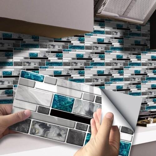 27pcs/Set Imitation Agate Marble Tile Stickers DIY Self Adhesive Kitchen Floor Wall Sticker Bathroom Home Decoration 20x10cm