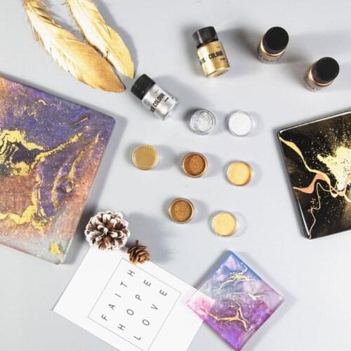 4 Colors Epoxy Resin Colorant Glitter Marble Metallic Pigment Resin Jewelry Maki