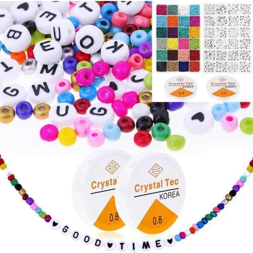 Alphabet Pony Seed Beads Loose Kit for DIY Bracelets Jewelry Making Finding