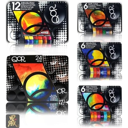 American QOR Master Watercolor Paint 24 Colors Tin Box Tube Acuarelas Earth Color Watercolor Set Profesional Painting Supplies