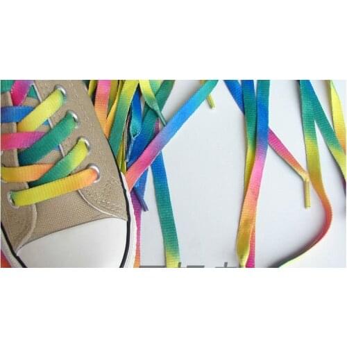 Free shipping 50pair/lot,rainbow shoe lace,sneakers shoelace,canvas shoe laces wholesale and retail