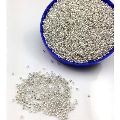 16g 1000pcs 2mm 12/0 Silver Metal Color Opaque Round Loose Spacer Beads Cezch Glass Seed Beads Handmade Jewelry DIY Garment Bead