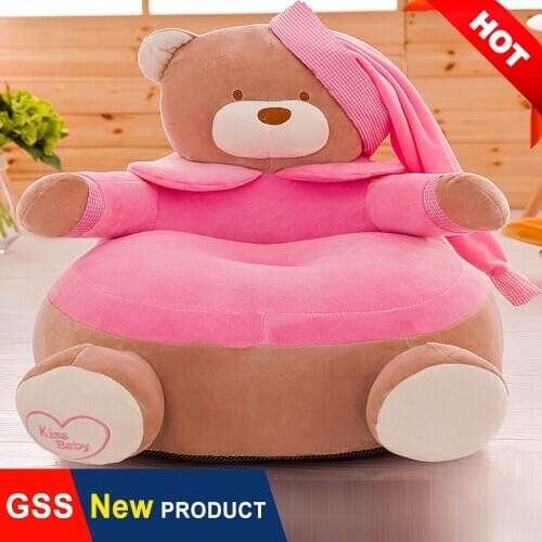 Baby Child Sofa Mini Cute Cartoon Kids Couch Children Teddy Bear Bean Bag Chair with Filling Velvet Plush Toy Seat Pouf Ottoma