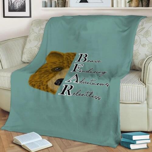 Bear animal traits Flannel Throw Blanket 3D Printed Keep Warm Sofa Child Blanket Home Decor Textiles Dream Family Gift