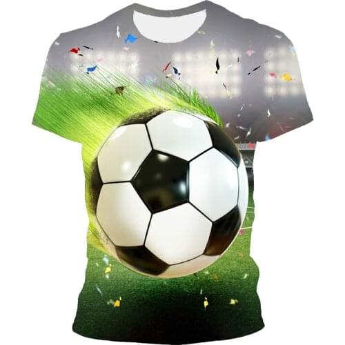 Football is a sportswear suitable for men, 3D printing, quick-drying and unchanged T-shirt 2021 summer new style