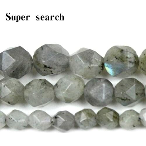 Cut Natural Stone Wide Noodles Beads Flash Labradorites Loose Stone Bead For Bracelet Necklace Jewelry Making DIY Size 6/8/10mm