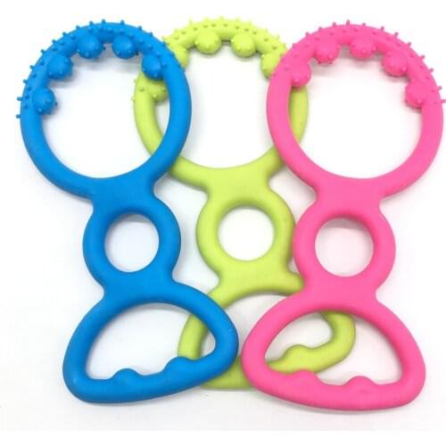 Pet Dog Interactive Toy Durable Rubber Biting Rings Chewing Toys Puppy Molar Training Play Toy Teeth Cleaning Educational Toys