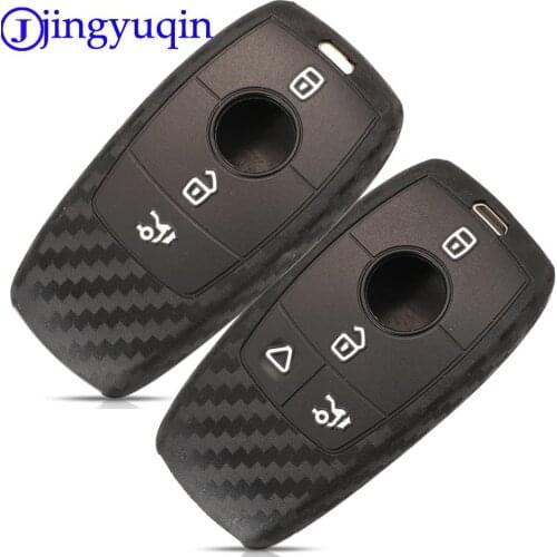 Jingyuqin 10pcs 3/4 Buttons For Mercedes Benz A-class E200 E300 E350 E450 Remote Key Case Silicone Protect Shell Car Accessories