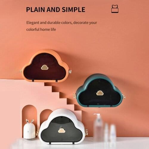 Creative Cloud Shape Tissue Box SelfAdhesive DFU PunchFree Waterproof WallMounted Toilet Tissue Box Cover Multifunction Bathroom