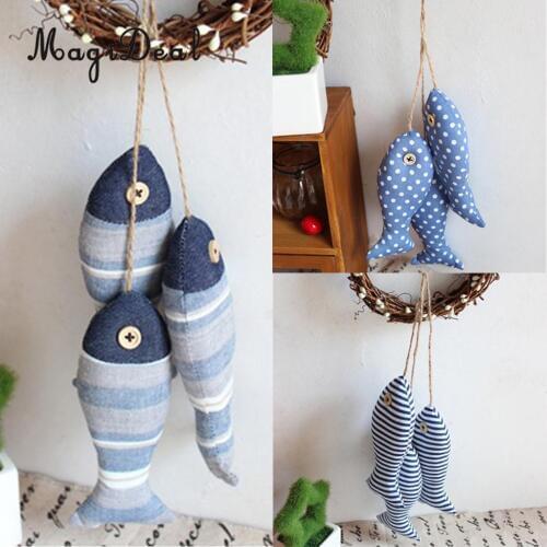 MagiDeal 3 Pcs/Lot Handmade Mediterranean Fish Nautical Door Home Decorative Hanging Ornament