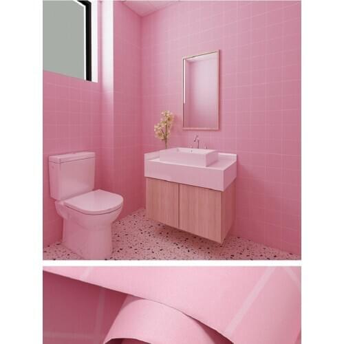 Bathroom Kitchen Wall Stickers Fashion Decoration Grid Eco-Friendly PVC Wallpaper Home Decoration Removable Waterproof Anti-Oil