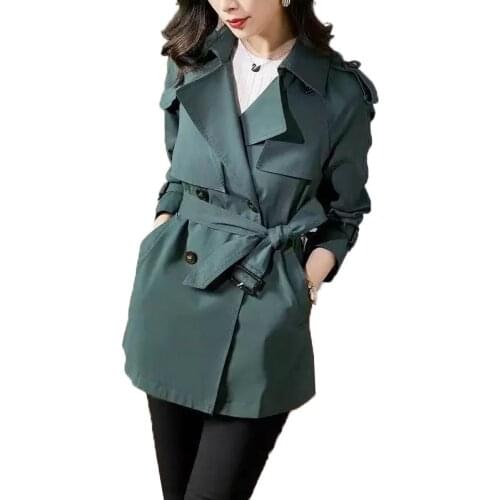 New 2021 Women Trench Coat Fashion Female Coat Large Size Mid-Length Spring Autumn Casaco Feminino Elegant Windbreaker Overcoat