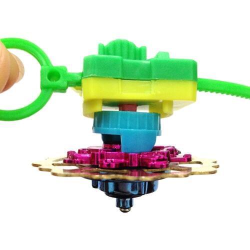 Right Left Rotating Metal Plating Novelty Gift Gyroscope Magic 3D Gyro Toys Spinning Top Pull Rod Children Boy Girl Kid 3D