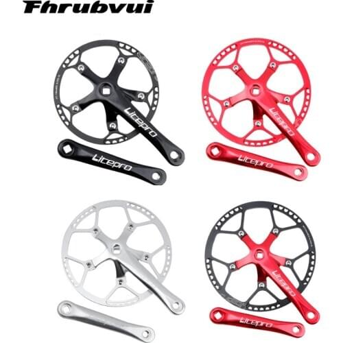 Single speed 130BCD Folding bike Crankset BMX Chainwheel 45/47/53/56/58T AL7075 chain wheel 170mm Crank chain ring
