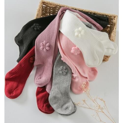 0-3 Years Children Spring Autumn Winter Bowknot Tights Cotton Baby Girls Pantyhose Kids Infant Knitted Collant Tights