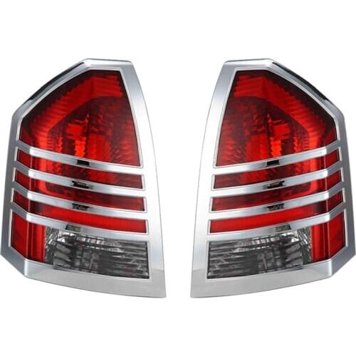 A pair Plastic car tail light/taillight cover chrome trims flame tail lamp benz for Chrysler 300/300C 2005-2008