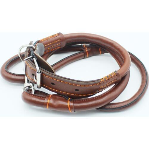 Medium Large Dog Traction Rope Belt Pet Collars Harnesses Leads Cowhide Leashes Dog Chain Pet Accessories Supplies Product
