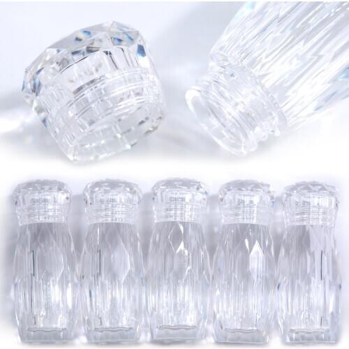 Empty 5Pcs Mini Plastic Bottles Clear Transparent with Screw Cap, Tiny Vials Jars Containers 25x60mm Liquid Perfume Storage Box