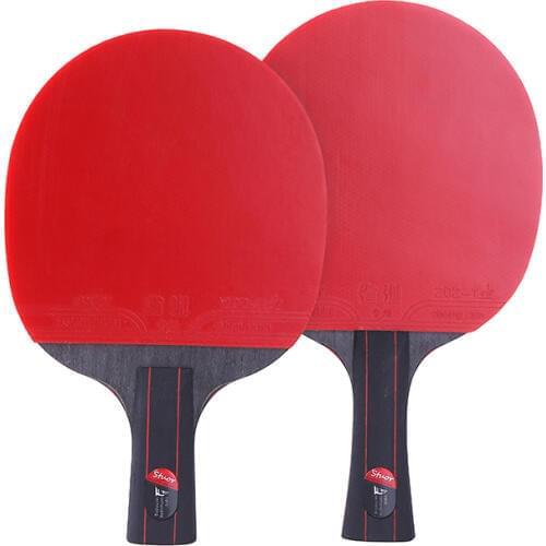 Carbon fiber table tennis racket 7 layers long handle short handle horizontal grip tennis table paddle blade rubber