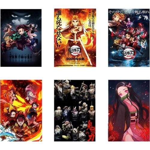 Demon Slayer Kimetsu No Yaiba Tanjirou Nezuko beauty Anime Manga Wall Art Canvas Poster For Living Room Home cuadros Decoration