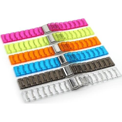 20mm 22mm Transparent Colors Resin Strap for Samsung Galaxy Watch 3/46mm Band 45mm Bracelet Light Belt for huawei watch gt 2/2e