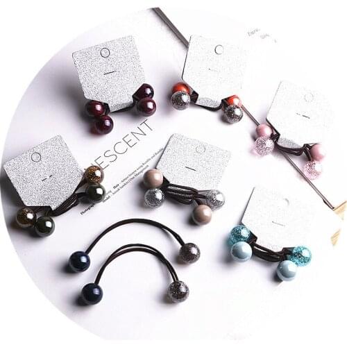 2PCS New Ball Solid Contrast Cute Princess Headwear Kids Elastic Hair Bands Children Hair Ropes Girls Accessories Baby Headdress