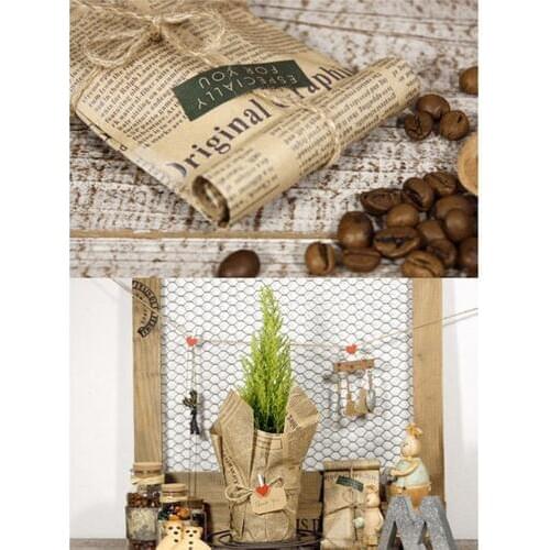 52x75cm Gift Wrapping Paper Roll Vintage Newspaper Double Sided Wrap Decor Art Kraft For Christmas Party Creative Material Hot