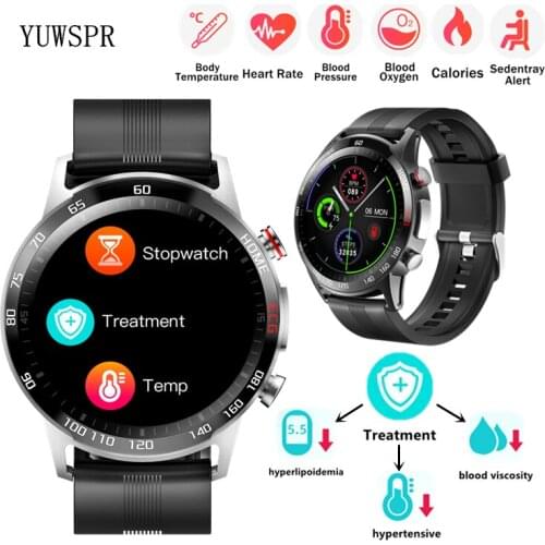 650nm Laser Treatment Smart Watch Full Touch Screen Blood Pressure Heart Rate Waterproof Sports Smartwatch Clock Men Women F600