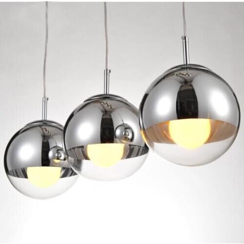 Nordic modern plated glass pendant lamps,dia 15/20/25/30/40cm glass ball lampshade indoor lighting fixture for dinning living