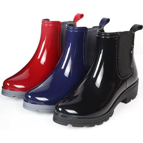 Comemore Style Casual Rubber Shoes Fashion Rain Boots Ladies Walking Waterproof PVC Womens Boots Winter Woman Martins Rainboots
