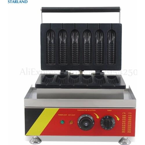 Hotdog Waffle Machine Non-Stick Lolly Stick Sausage Baking 6 Hotdog Waffles Electric Corn Muffin 110v/220v