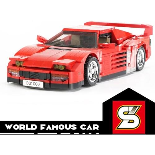 World Famous Super Racing Car Bricks Model DIY Blocks Toys For Boys Red Sport Cars Children Gift Vehicle Speed Racers SY0001