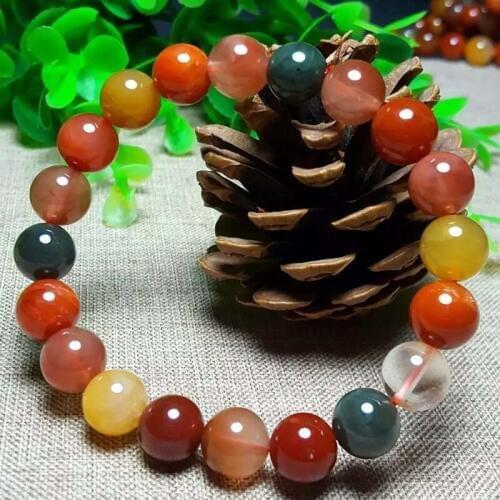 Natural Crystal Jewelry Accessories 9mm Multi Color Fukurokuju crystal Beads Bracelets for Men Women Jewelry Bracelet