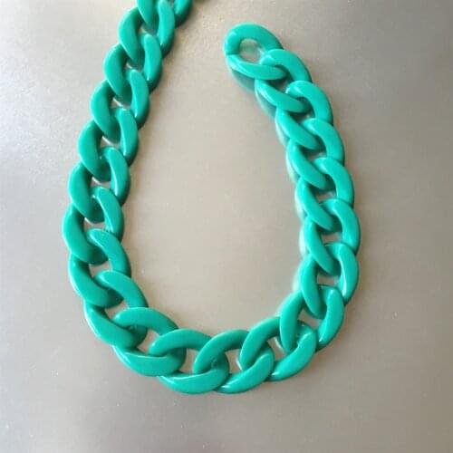 80pcs Green Acrylic Curb Chain Links,Plastic Curb Chain Links, Open Link per Size 23mmx16mm