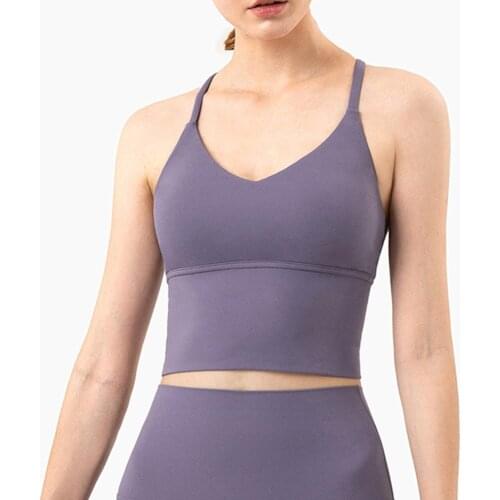 Womens Fitness Bras Shcok Proof Padded Push Up Sport Tops Female Atheltic Running Solid Color Seamless Yoga Bra Vest