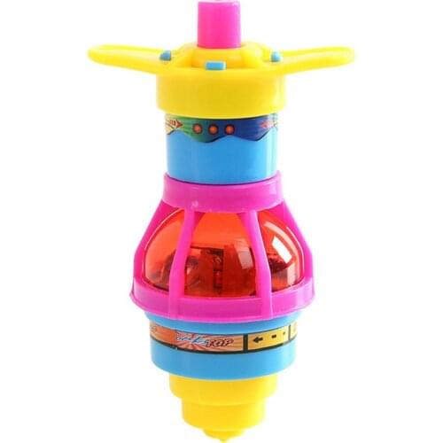 1 Piece Creative Childrens Flash Luminous Spinning Top Winding Toy Colorful Plastic Top Student Prize Top Aircraft Random Color