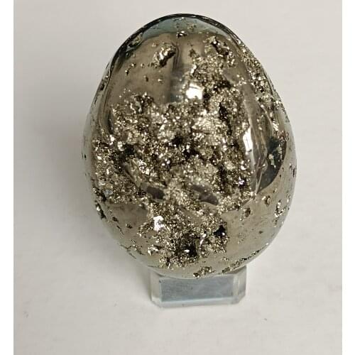 1pc Natural pyrite geode egg Golden Iron mineral Specimens Crystals And Stones Geode Gifts