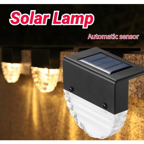 1PC LED Solar Path Lights Automatic Sensor Stair Outdoor Light Garden Yard Fence Wall Landscape Lamp Solar Light Warm White Lamp