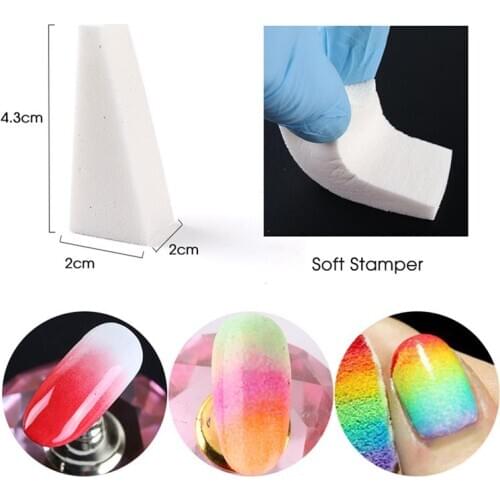 16PCS Nail Sponge Professional Soft Nail Art Soft Sponge Nail Art Accessories Nail Art Stamper Tools DIY Nail Accessories