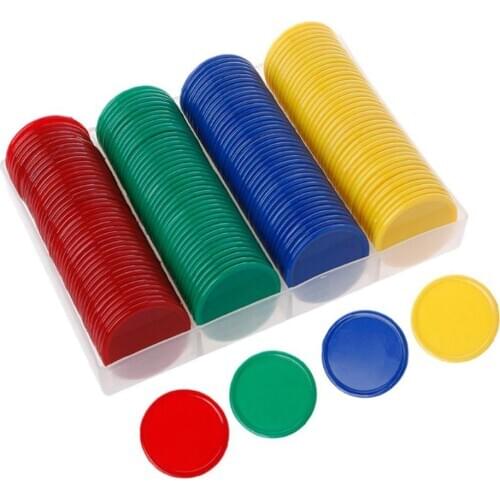 160Pcs/Set 4 Color Round Chips Counting Numbers Teaching Aids Game Party Props